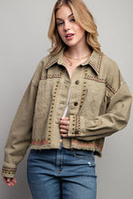 Load image into Gallery viewer, EMBROIDERED WASH COTTON JACKET