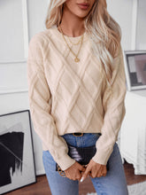 Load image into Gallery viewer, Geometric Round Neck Long Sleeve Sweater