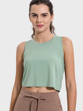 Load image into Gallery viewer, Drawstring Cutout Round Neck Active Tank