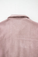 Load image into Gallery viewer, Light Pink Corduroy Flap Pocket Button Up Shacket