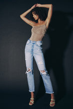 Load image into Gallery viewer, HIGH RISE SLIM STRAIGHT JEANS-KC8708M