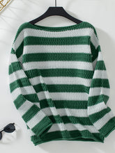 Load image into Gallery viewer, Striped Dropped Shoulder Long Sleeve Sweater