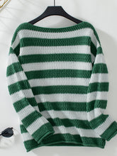 Load image into Gallery viewer, Striped Dropped Shoulder Long Sleeve Sweater