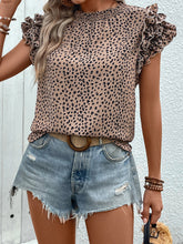 Load image into Gallery viewer, Animal Print Cap Sleeve Blouse