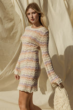 Load image into Gallery viewer, Round Neck Bell Sleeve Sweater Dress