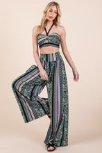 Load image into Gallery viewer, Halter Crop Top with Wide Leg Pants with Pockets