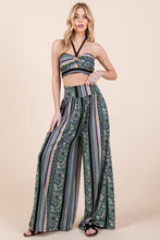 Load image into Gallery viewer, Halter Crop Top with Wide Leg Pants with Pockets