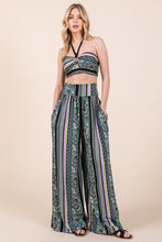 Load image into Gallery viewer, Halter Crop Top with Wide Leg Pants with Pockets