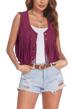 Load image into Gallery viewer, Cropped fringe vest