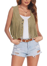 Load image into Gallery viewer, Cropped fringe vest