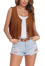 Load image into Gallery viewer, Cropped fringe vest