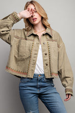 Load image into Gallery viewer, EMBROIDERED WASH COTTON JACKET