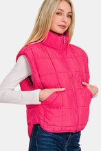 Load image into Gallery viewer, Zenana Zip Up Cropped Puffer Vest with Pockets