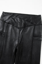 Load image into Gallery viewer, Black V Crossover High Waist Pocketed Leggings