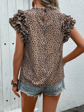 Load image into Gallery viewer, Animal Print Cap Sleeve Blouse