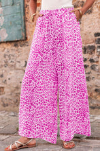 Load image into Gallery viewer, Leopard Drawstring Wide Leg Pants
