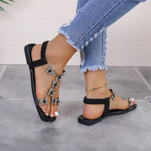 Load image into Gallery viewer, Rhinestone Butterfly Flat Sandals