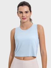 Load image into Gallery viewer, Drawstring Cutout Round Neck Active Tank