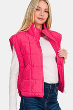 Load image into Gallery viewer, Zenana Zip Up Cropped Puffer Vest with Pockets