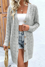 Load image into Gallery viewer, Openwork Button Down Long Sleeve Cardigan