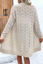 Load image into Gallery viewer, Openwork Button Down Long Sleeve Cardigan