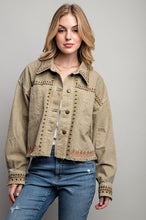 Load image into Gallery viewer, EMBROIDERED WASH COTTON JACKET