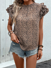 Load image into Gallery viewer, Animal Print Cap Sleeve Blouse