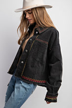 Load image into Gallery viewer, EMBROIDERED WASH COTTON JACKET