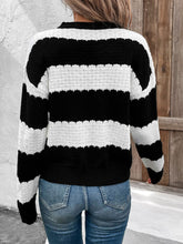 Load image into Gallery viewer, Striped Round Neck Long Sleeve Sweater