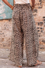 Load image into Gallery viewer, Leopard Drawstring Wide Leg Pants