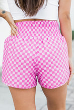 Load image into Gallery viewer, Pink Plaid High Waisted Athletic Shorts