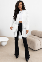 Load image into Gallery viewer, White Crochet Hollow Out Open Front Cardigan