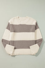 Load image into Gallery viewer, Simply Taupe Colorblock Loose Pullover Sweater