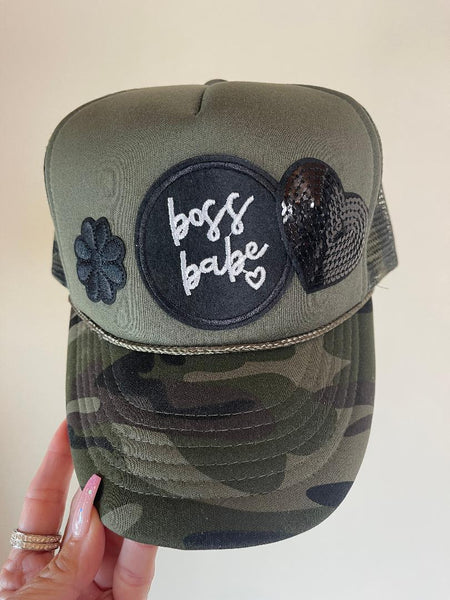 Boss Babe Patch Camo Trucker Hat