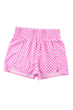 Load image into Gallery viewer, Pink Plaid High Waisted Athletic Shorts