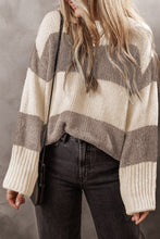 Load image into Gallery viewer, Simply Taupe Colorblock Loose Pullover Sweater