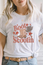 Load image into Gallery viewer, Boot Scootin Winged Cowboy Boots Stars Graphic Tee