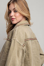 Load image into Gallery viewer, EMBROIDERED WASH COTTON JACKET