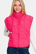 Load image into Gallery viewer, Zenana Zip Up Cropped Puffer Vest with Pockets