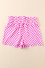 Load image into Gallery viewer, Pink Plaid High Waisted Athletic Shorts