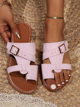 Load image into Gallery viewer, PU Leather Open Toe Sandals