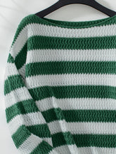 Load image into Gallery viewer, Striped Dropped Shoulder Long Sleeve Sweater