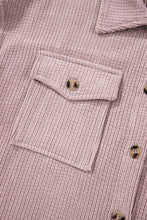 Load image into Gallery viewer, Light Pink Corduroy Flap Pocket Button Up Shacket