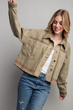 Load image into Gallery viewer, EMBROIDERED WASH COTTON JACKET