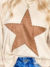 Load image into Gallery viewer, Star Round Neck Long Sleeve Blouse