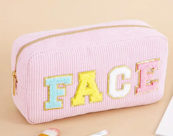 Corduroy Pink Face Make Up Bag