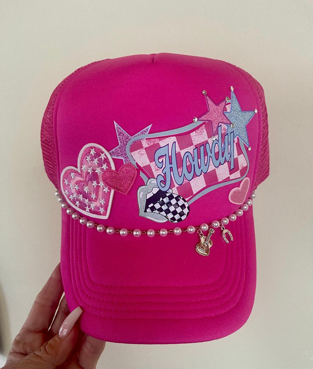Howdy Hot Pink Patch Trucker Hat