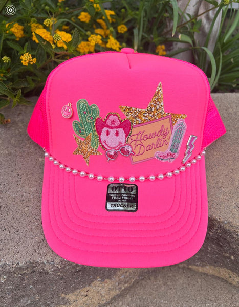 Hot Pink Howdy Darlin Trucker Hat