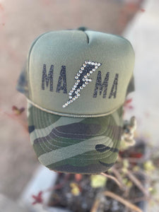 Camo Rhinestone Mama Graphic Hat