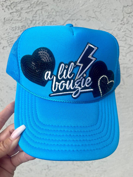A Lil Bougie Turquoise Patch Trucker Hat